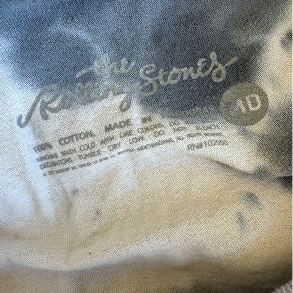 The Rolling Stones Graphic Band T-Shirt - Blue & White Tie-Dye Medium - Picture 3 of 7